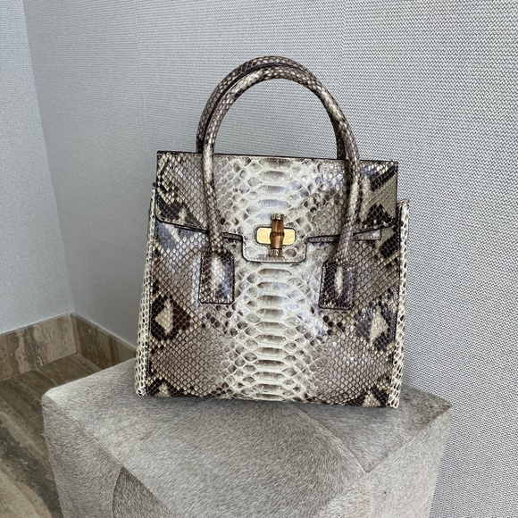 SNAKE SKIN- PHYTON ITALIAN HANDBAG NEW - Picture 12 of 16